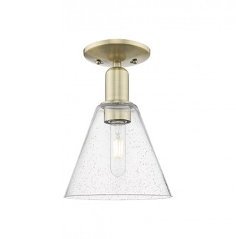 Berkshire Glass - 1 Light - 8 inch - Antique Brass - Semi-Flush Mount (3442|716-1C-AB-GBC-84)