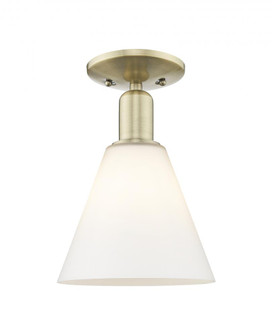 Berkshire Glass - 1 Light - 8 inch - Antique Brass - Semi-Flush Mount (3442|716-1C-AB-GBC-81)