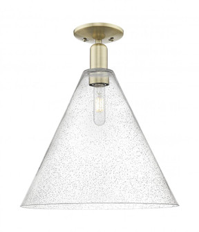 Berkshire Glass - 1 Light - 16 inch - Antique Brass - Semi-Flush Mount (3442|716-1C-AB-GBC-164)