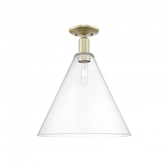 Berkshire Glass - 1 Light - 16 inch - Antique Brass - Semi-Flush Mount (3442|716-1C-AB-GBC-162)