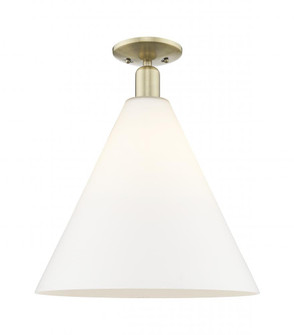 Berkshire Glass - 1 Light - 16 inch - Antique Brass - Semi-Flush Mount (3442|716-1C-AB-GBC-161)