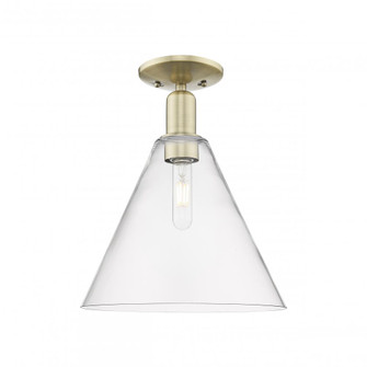 Berkshire Glass - 1 Light - 12 inch - Antique Brass - Semi-Flush Mount (3442|716-1C-AB-GBC-122)
