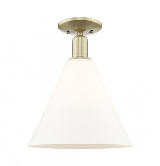 Berkshire Glass - 1 Light - 12 inch - Antique Brass - Semi-Flush Mount (3442|716-1C-AB-GBC-121)