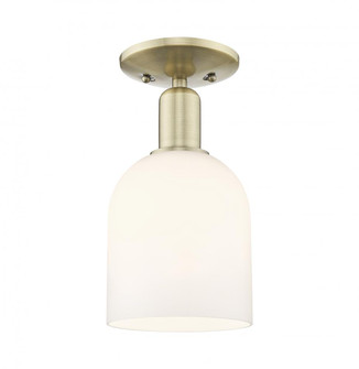 Bella - 1 Light - 6 inch - Antique Brass - Semi-Flush Mount (3442|716-1C-AB-G558-6GWH)