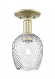 Salina - 1 Light - 6 inch - Antique Brass - Semi-Flush Mount (3442|716-1C-AB-G292)