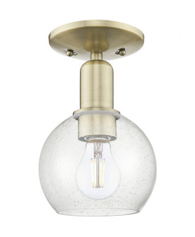 Athens - 1 Light - 6 inch - Antique Brass - Semi-Flush Mount (3442|716-1C-AB-G124-6)