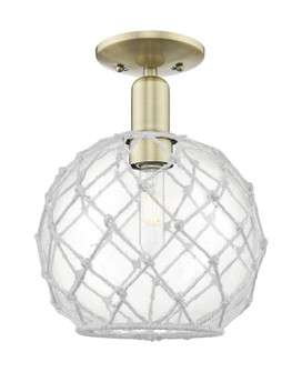 Farmhouse Rope - 1 Light - 10 inch - Antique Brass - Semi-Flush Mount (3442|716-1C-AB-G122-10RW)