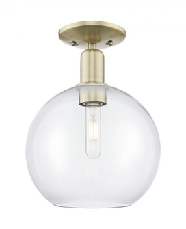 Athens - 1 Light - 10 inch - Antique Brass - Semi-Flush Mount (3442|716-1C-AB-G122-10)