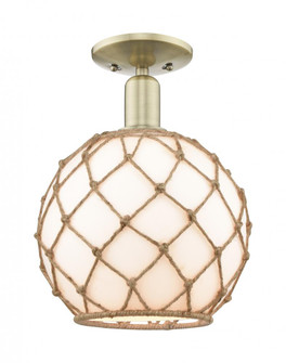 Farmhouse Rope - 1 Light - 10 inch - Antique Brass - Semi-Flush Mount (3442|716-1C-AB-G121-10RB)