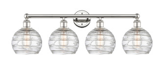 Athens Deco Swirl - 4 Light - 35 inch - Polished Nickel - Bath Vanity Light (3442|616-4W-PN-G1213-8CL)