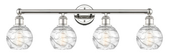 Athens Deco Swirl - 4 Light - 33 inch - Polished Nickel - Bath Vanity Light (3442|616-4W-PN-G1213-6CL)