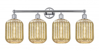 Preston Cylinder - 4 Light - 34 inch - Polished Chrome - Bath Vanity Light (3442|616-4W-PC-G460-7ME)