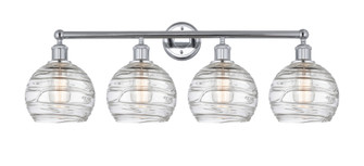 Athens Deco Swirl - 4 Light - 35 inch - Polished Chrome - Bath Vanity Light (3442|616-4W-PC-G1213-8CL)
