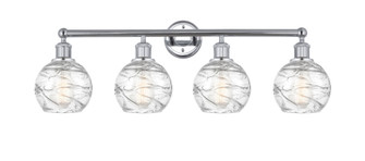 Athens Deco Swirl - 4 Light - 33 inch - Polished Chrome - Bath Vanity Light (3442|616-4W-PC-G1213-6CL)