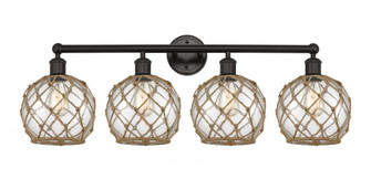 Farmhouse Rope - 4 Light - 35 inch - Oil Rubbed Bronze - Bath Vanity Light (3442|616-4W-OB-G122-8RB)