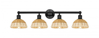 Bristol Natural II - 4 Light - 35 inch - Matte Black - Bath Vanity Light (3442|616-4W-BK-NBD2-75-NAT)