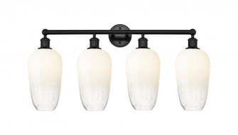 Brookhaven Flute - 4 Light - 34 inch - Matte Black - Bath Vanity Light (3442|616-4W-BK-G484-7OP)