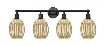 Preston Bulb - 4 Light - 33 inch - Matte Black - Bath Vanity Light (3442|616-4W-BK-G459-6ME)