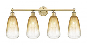 Brookhaven Almond - 4 Light - 33 inch - Brushed Brass - Bath Vanity Light (3442|616-4W-BB-G480-6AM)