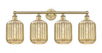 Preston Cylinder - 4 Light - 34 inch - Brushed Brass - Bath Vanity Light (3442|616-4W-BB-G460-7ME)