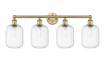 Preston Cylinder - 4 Light - 34 inch - Brushed Brass - Bath Vanity Light (3442|616-4W-BB-G460-7CL)
