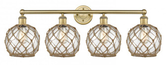 Farmhouse Rope - 4 Light - 35 inch - Brushed Brass - Bath Vanity Light (3442|616-4W-BB-G122-8RB)