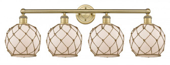 Farmhouse Rope - 4 Light - 35 inch - Brushed Brass - Bath Vanity Light (3442|616-4W-BB-G121-8RB)
