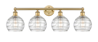 Athens Deco Swirl - 4 Light - 35 inch - Brushed Brass - Bath Vanity Light (3442|616-4W-BB-G1213-8CL)