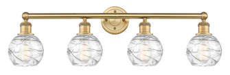 Athens Deco Swirl - 4 Light - 33 inch - Brushed Brass - Bath Vanity Light (3442|616-4W-BB-G1213-6CL)