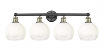 Brookhaven Globe - 4 Light - 35 inch - Black Antique Brass - Bath Vanity Light (3442|616-4W-BAB-G483-8OP)