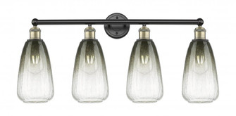 Brookhaven Almond - 4 Light - 33 inch - Black Antique Brass - Bath Vanity Light (3442|616-4W-BAB-G480-6SL)