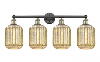 Preston Cylinder - 4 Light - 34 inch - Black Antique Brass - Bath Vanity Light (3442|616-4W-BAB-G460-7ME)