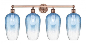 Brookhaven Flute - 4 Light - 34 inch - Antique Copper - Bath Vanity Light (3442|616-4W-AC-G484-7SB)