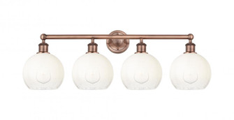 Brookhaven Globe - 4 Light - 35 inch - Antique Copper - Bath Vanity Light (3442|616-4W-AC-G483-8OP)