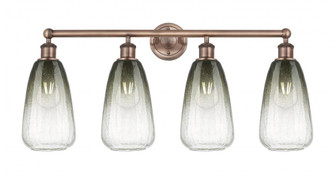 Brookhaven Almond - 4 Light - 33 inch - Antique Copper - Bath Vanity Light (3442|616-4W-AC-G480-6SL)