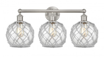 Farmhouse Rope - 3 Light - 26 inch - Brushed Satin Nickel - Bath Vanity Light (3442|616-3W-SN-G122-8RW)
