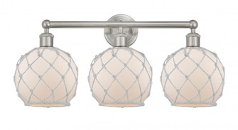 Farmhouse Rope - 3 Light - 26 inch - Brushed Satin Nickel - Bath Vanity Light (3442|616-3W-SN-G121-8RW)