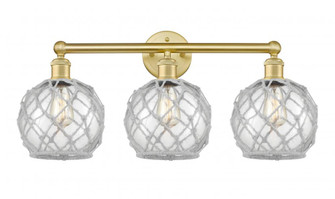 Farmhouse Rope - 3 Light - 26 inch - Satin Gold - Bath Vanity Light (3442|616-3W-SG-G122-8RW)