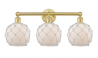 Farmhouse Rope - 3 Light - 26 inch - Satin Gold - Bath Vanity Light (3442|616-3W-SG-G121-8RW)