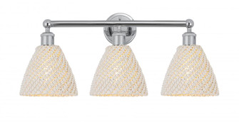 Bristol Natural - 3 Light - 26 inch - Polished Chrome - Bath Vanity Light (3442|616-3W-PC-NBD-75-NAT)