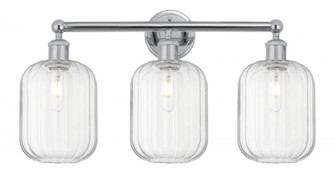Preston Cylinder - 3 Light - 25 inch - Polished Chrome - Bath Vanity Light (3442|616-3W-PC-G460-7CL)