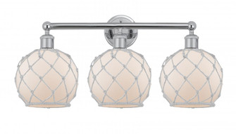 Farmhouse Rope - 3 Light - 26 inch - Polished Chrome - Bath Vanity Light (3442|616-3W-PC-G121-8RW)