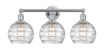 Athens Deco Swirl - 3 Light - 26 inch - Polished Chrome - Bath Vanity Light (3442|616-3W-PC-G1213-8CL)