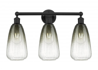 Brookhaven Almond - 3 Light - 24 inch - Matte Black - Bath Vanity Light (3442|616-3W-BK-G480-6SL)