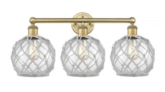 Farmhouse Rope - 3 Light - 26 inch - Brushed Brass - Bath Vanity Light (3442|616-3W-BB-G122-8RW)