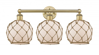 Farmhouse Rope - 3 Light - 26 inch - Brushed Brass - Bath Vanity Light (3442|616-3W-BB-G121-8RB)
