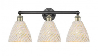 Bristol Natural - 3 Light - 26 inch - Black Antique Brass - Bath Vanity Light (3442|616-3W-BAB-NBD-75-NAT)