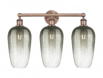 Brookhaven Flute - 3 Light - 25 inch - Antique Copper - Bath Vanity Light (3442|616-3W-AC-G484-7SL)