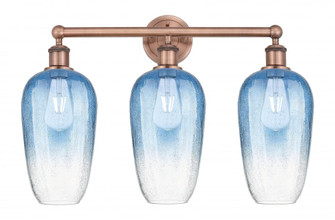 Brookhaven Flute - 3 Light - 25 inch - Antique Copper - Bath Vanity Light (3442|616-3W-AC-G484-7SB)