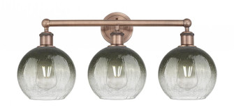 Brookhaven Globe - 3 Light - 26 inch - Antique Copper - Bath Vanity Light (3442|616-3W-AC-G483-8SL)